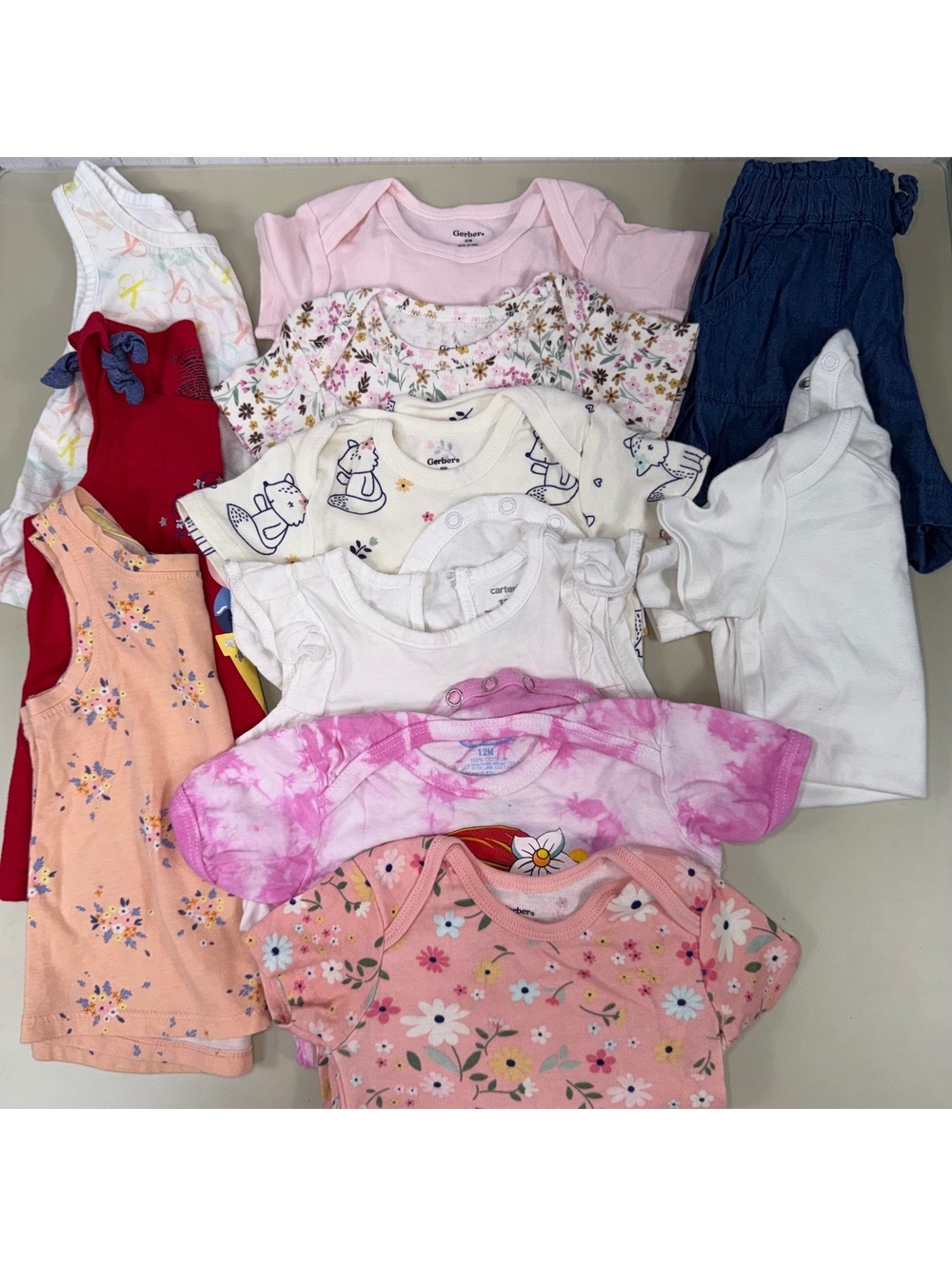 Girls 12M Clothing Lot Gerber CK Cat & Jack 11 Pieces